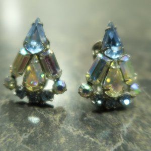 Costume Diamond and Topez Clip On Earrings